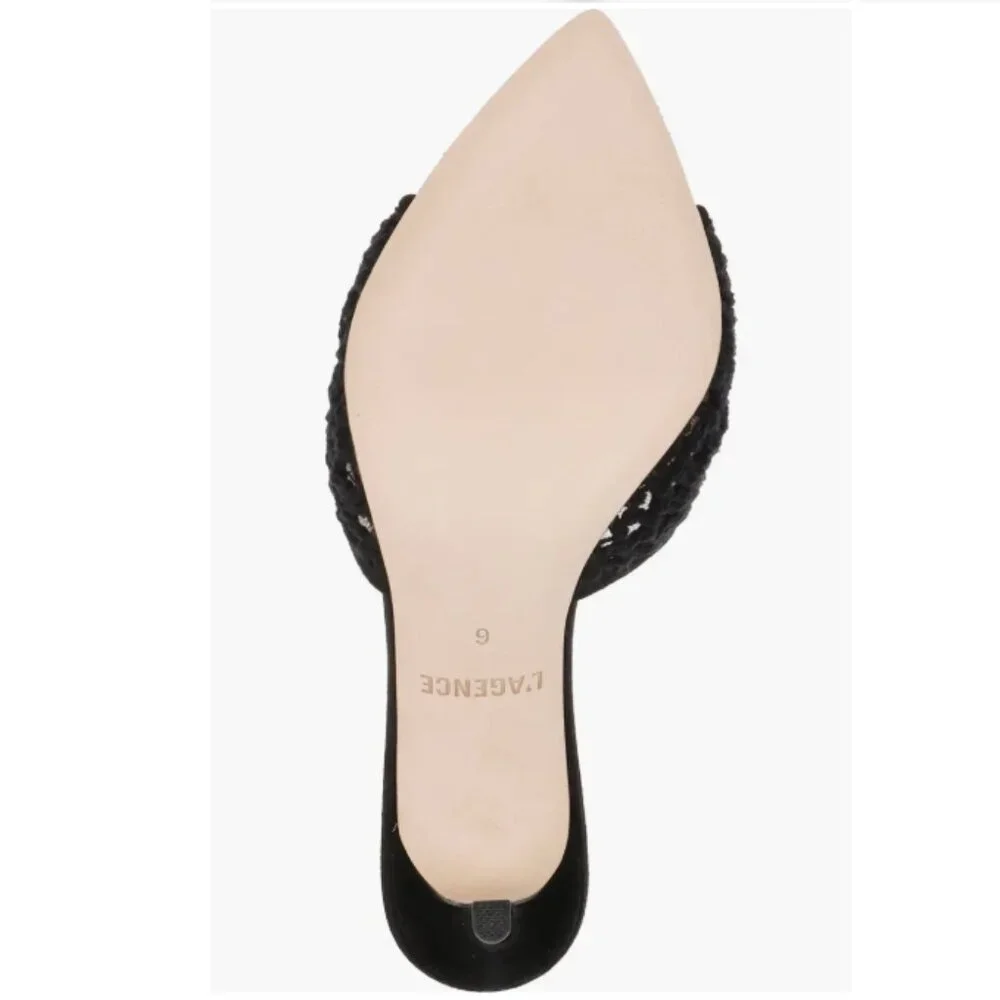 NEW  L'AGENCE Armande Crochet Heeled Sandals in black for women 72 15i8 - Picture 9 of 9